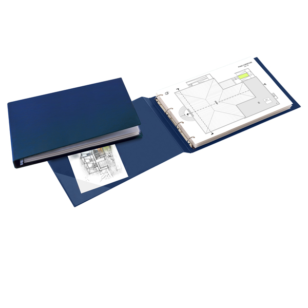 25424 Raccoglitore Sanremo 2000 - 42 x 30 cm album - 4 anelli a D 25 mm - dorso 4 cm - blu - Sei Rota