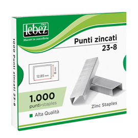 25650 Punti KH - 23/13 - alti spessori - acciaio zincato - metallo - Lebez - conf. 1000 pezzi