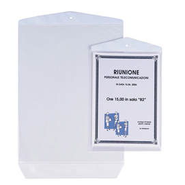 25987 Buste Porta Avvisi Appendicartello - PVC - 23 x 33 cm - trasparente - Sei Rota - conf. 10 pezzi