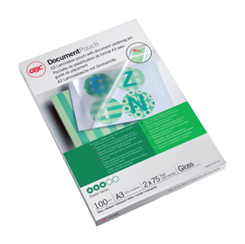 26595 Pouches - A3 - 303 x 426 mm - 2 x 75 micron - A3 - GBC - scatola 100 pezzi