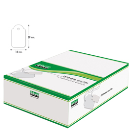 26671 Etichette con filo A389 - 18 x 29 mm - bianco - Lebez - conf. 1000 pezzi