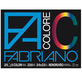 34947 Album FaColore - 24 x 33 cm - 25 fogli - 220 gr - 5 colori - Fabriano