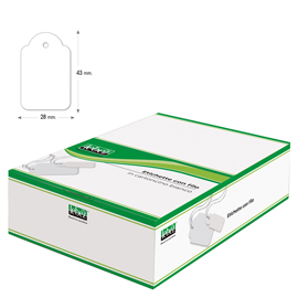 35225 Etichette con filo A391 - 28 x 43 mm - bianco - Lebez - conf. 500 pezzi