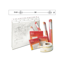 Progetto1 Banda appendi disegni - 55 mm x 50 m - PVC - bianco opaco - Djois