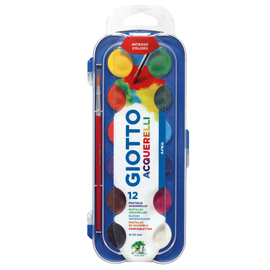 40479 Pastiglie Acquerelli - ø 30mm - colori assortiti - Giotto - astuccio da 12 pastiglie