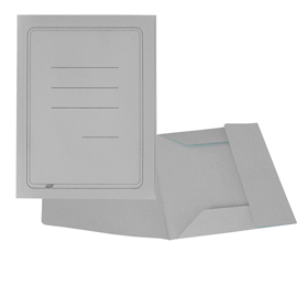 Cartellina 3 lembi con stampa - 200 gr - 25 x 33 cm - cartoncino manilla - grigio - Cartotecnica del Garda - conf. 50 pezzi
