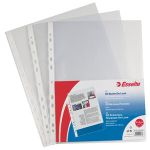 Buste forate CopySafe - DeLuxe - liscio - 22 x 30 cm - trasparente - Esselte - conf. 50 pezzi