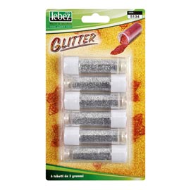 46577 Porporina glitter - 2gr - argento - Lebez - conf. 6 tubi