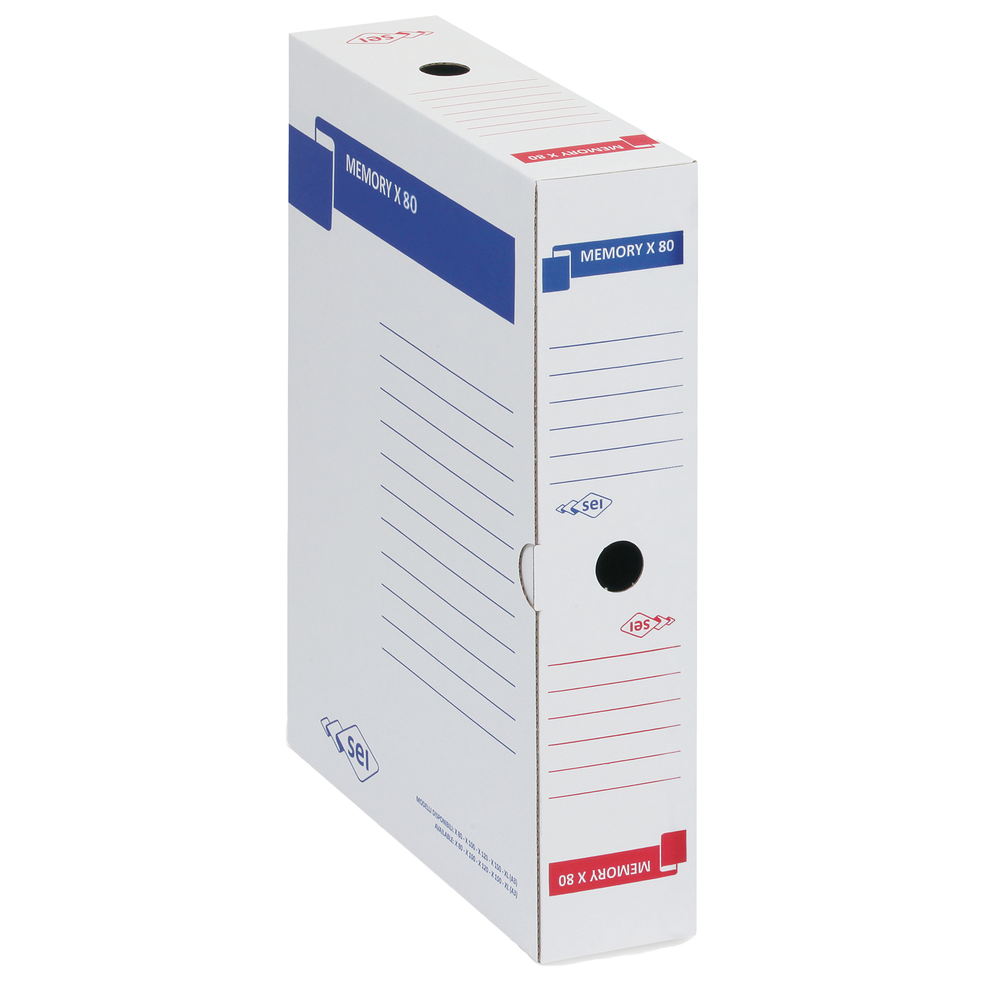 49401 Scatola archivio Memory X80 - 25 x 35 cm - dorso 8 cm - bianco - Sei Rota