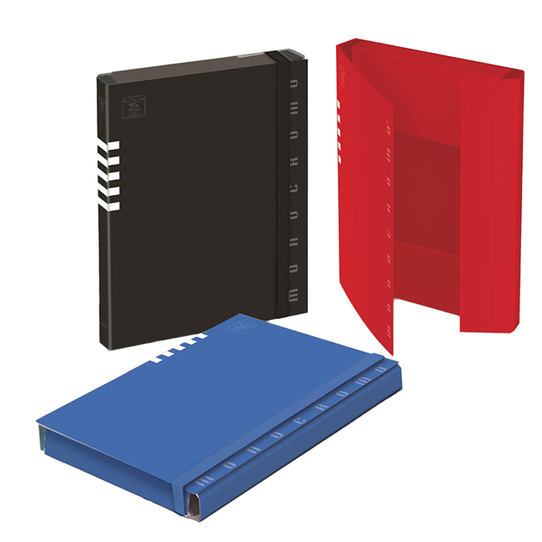 51309 Cartella progetto Monocromo - con elastico - dorso 3 cm - colori assortiti - Pigna