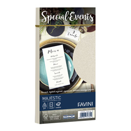 Busta Special Events metal - 110 x 220 mm - 120 gr - crema - Favini - conf. 10 buste