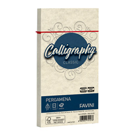 53627 Busta Calligraphy Pergamena - 110 x 220 mm - 90 gr - naturale 06 - Favini - conf. 25 pezzi