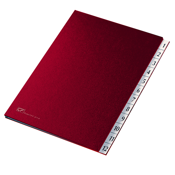 56593 Classificatore numerico 1/12 - 24x34 cm - rosso - Fraschini
