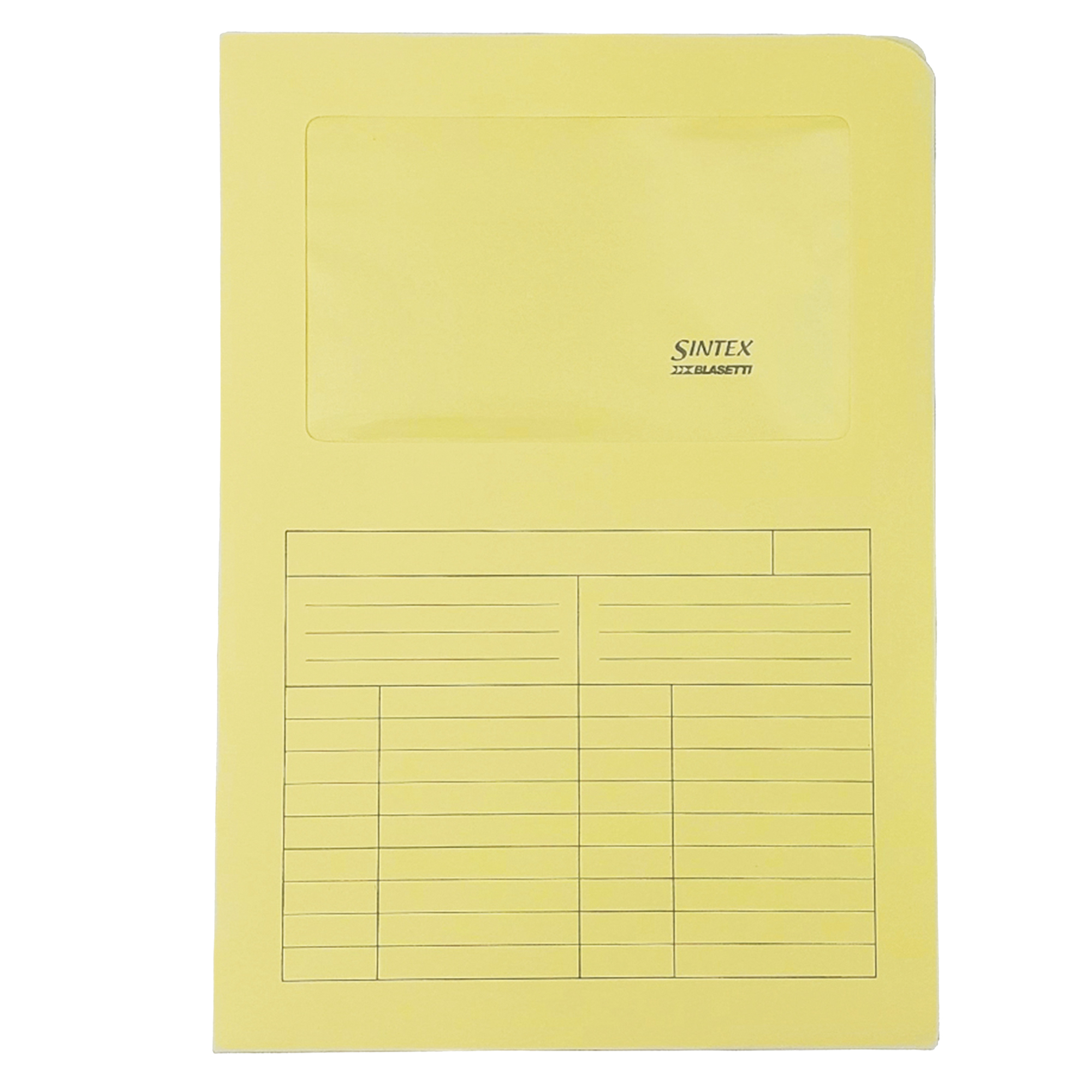 56625 Cartellina a L con finestra Sintex - 120 gr - A4 - giallo - Blasetti - conf. 50 pezzi