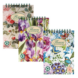 56702 Blocco spirale Nature Flowers - A5 - 5mm - 50 fogli - 80 gr - spiralato sul lato corto - Pigna