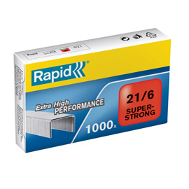57824 Punti Rapid Super Strong - 21/6 (6/6) - acciaio zincato - metallo - Rapid - conf. 1000 pezzi