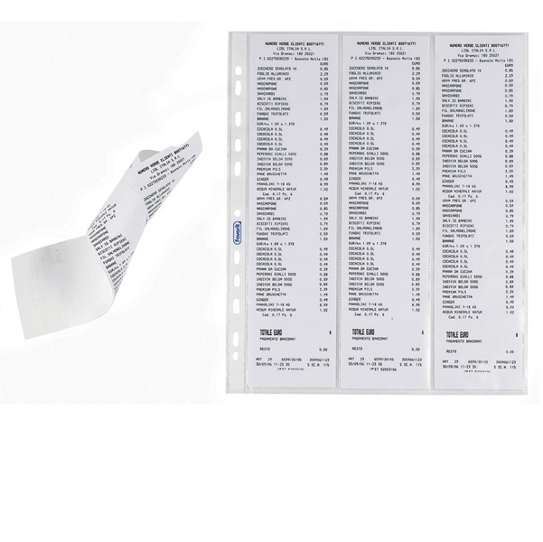 37637 Buste forate per scontrini fiscali - 6 Spazi - 25