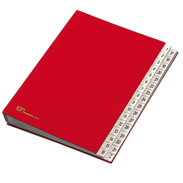56591 Classificatore numerico 1/31 - 643D - 24x34 cm - rosso - Fraschini
