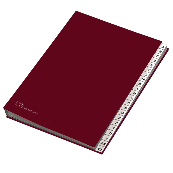 56595 Classificatore alfabetico A/Z - 640E - 24x34 cm - rosso - Fraschini