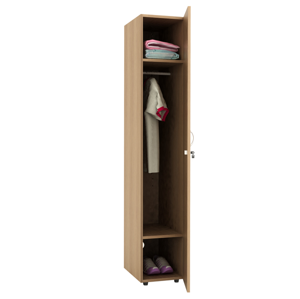 83022 Armadio guardaroba - 1 anta - 33 x 52 x 185 cm - noce chiaro