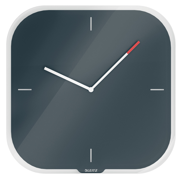 95283 Orologio da parete Cosy - silenzioso - vetro - grigio - Leitz