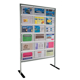 65233 Porta avvisi Menpa da terra - 18 display A4 orizzontali - Tecnostyl