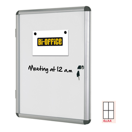 67804 Bacheca per interni - fondo bianco magnetico - 4 fogli A4 - verticale - Bi-Office