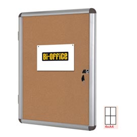 67807 Bacheca per interni - fondo in sughero - 4 fogli A4 - verticale - Bi-Office