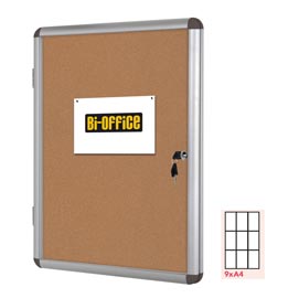 67809 Bacheca per interni - fondo in sughero - 9 fogli A4 - verticale - Bi-Office