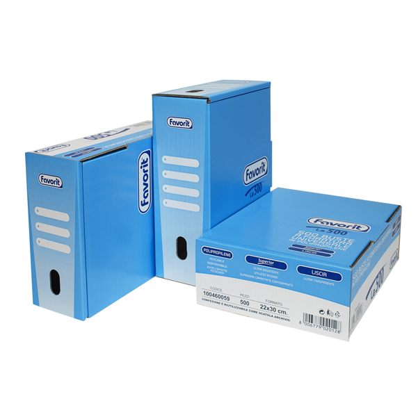 68134 Buste forate La 500 - Superior - liscio - 22 x 30 cm - trasparente - Favorit - conf. 500 pezzi