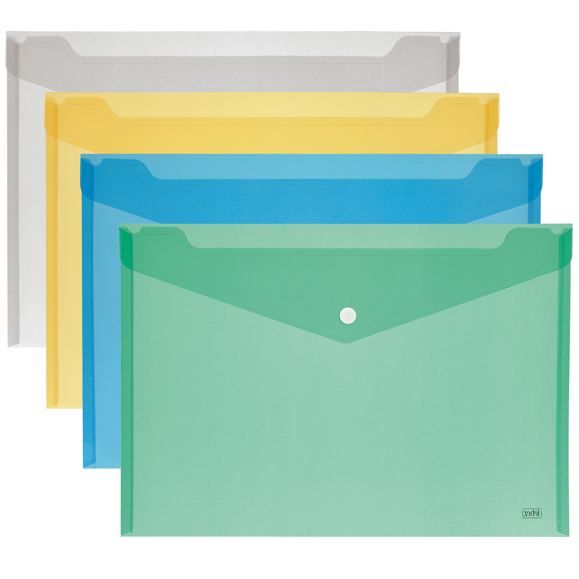 68142 Busta con bottone - A6 - PP - colori assortiti - Lebez