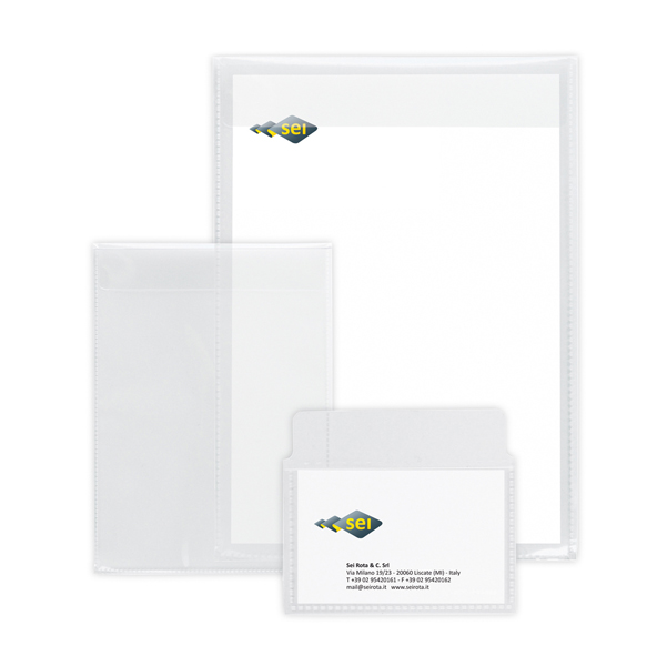 69080 Buste con patella Soft P - PPL - 18 x 24 cm - liscio - trasparente - Sei Rota - conf. 25 pezzi