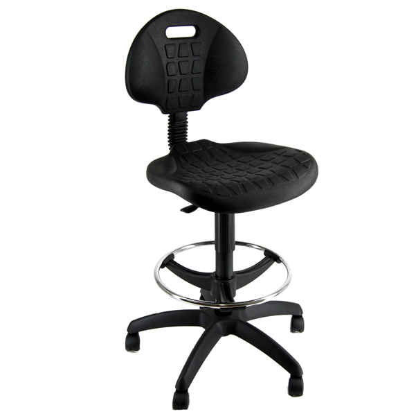 73059 Sedia Tecnigrafo Esos E2 - con poggiapiedi e ruote - nero - Unisit