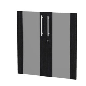 Coppia ante Prestige - per mobile basso - 80 x 77 cm - spessore 18 mm - vetro/melaminico - nero venato