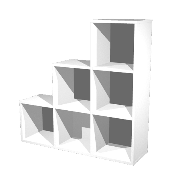 74429 Libreria casellario Rainbow - 6 caselle a scalare - 104