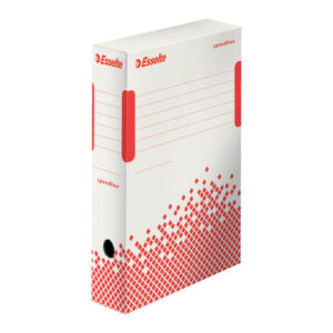 Scatola archivio Speedbox - dorso 8 cm - 35 x 25 cm - bianco e rosso - Esselte