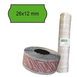 74898 Rotolo da 1000 etichette a onda per Printex Smart 8/2612 - 26x12 mm - adesivo permanente - verde - Printex - pack 10 rotoli