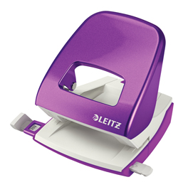 75069 Perforatore 5008 New NeXXt WOW - passo 8 cm - max 30 fogli - 2 fori - viola metallizzato - Leitz