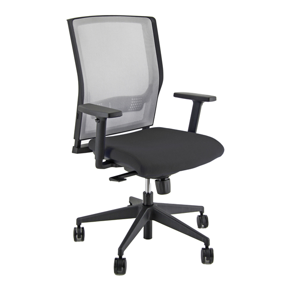 76651 Poltrona semidirezionale X2 - con braccioli regolabili - nero/grigio - Unisit