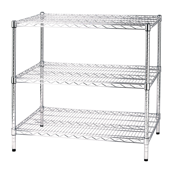 77016 Kit scaffale Archimede - 3 ripiani - 60 x 90 x 90 cm - acciaio cromato - Serena Group