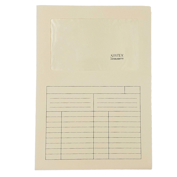 77420 Cartellina a L con finestra Sintex - 120 gr - A4 - avorio - Blasetti - conf. 50 pezzi