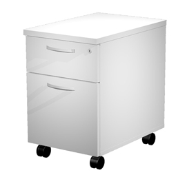 79920 Cassettiera Agorà - 1 cassetto + 1 classificatore - con ruote - 44 x 60 x 60 cm - bianco