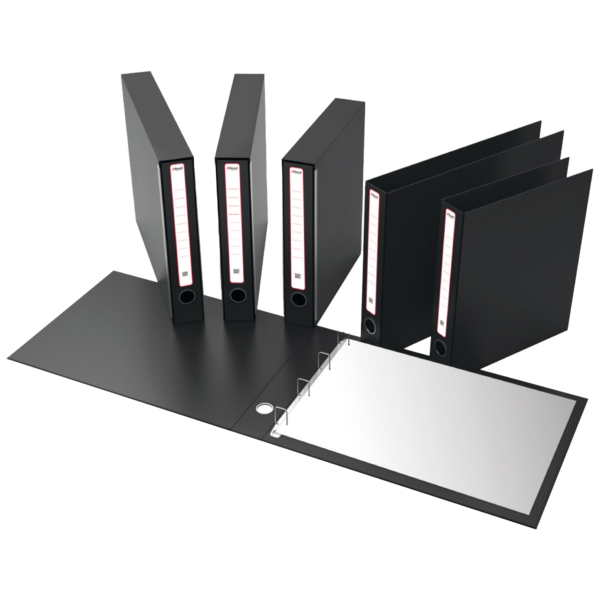 80322 Portatabulati KM UNI - con custodia - 12"x28 cm - dorso 5 cm - nero - Rexel