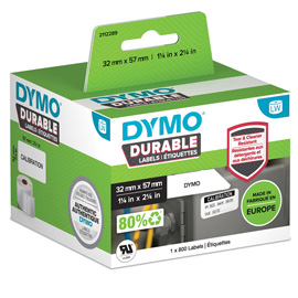 Rotolo 800 etichette LW Durable 1933084 - 57 x 32 mm - PP - bianco - Dymo