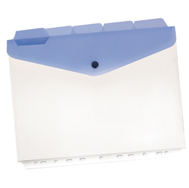 Buste a foratura universale con bottone e separatori - A4 - trasparente - Beautone - conf. 5 pezzi