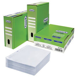 80575 Buste forate La 500 - Linear - liscio - 22 x 30 cm - trasparente - Favorit - conf. 500 pezzi