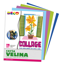 82004 Carta velina - 50 x 76 cm - 20 gr - 5 colori freddi - Deco - busta 25 fogli
