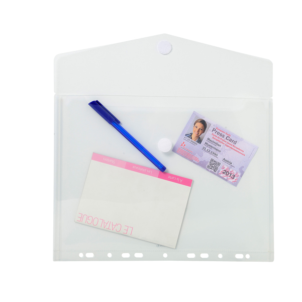 82467 Busta forata con chiusura in velcro - PPL - 24 x 32 cm - trasparente - Exacompta