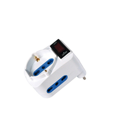 82637 Adattatore con spina 10A orizzontale - 2 prese bipasso 10/16A + 1 presa Schuko - MKC