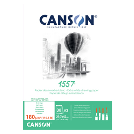 85650 Blocco collato lato corto 1557 - A3 - 180 gr - 30 fogli - Canson